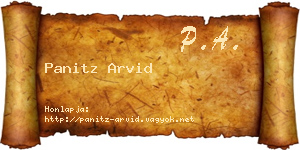 Panitz Arvid névjegykártya